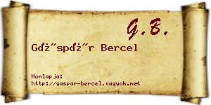 Gáspár Bercel névjegykártya
